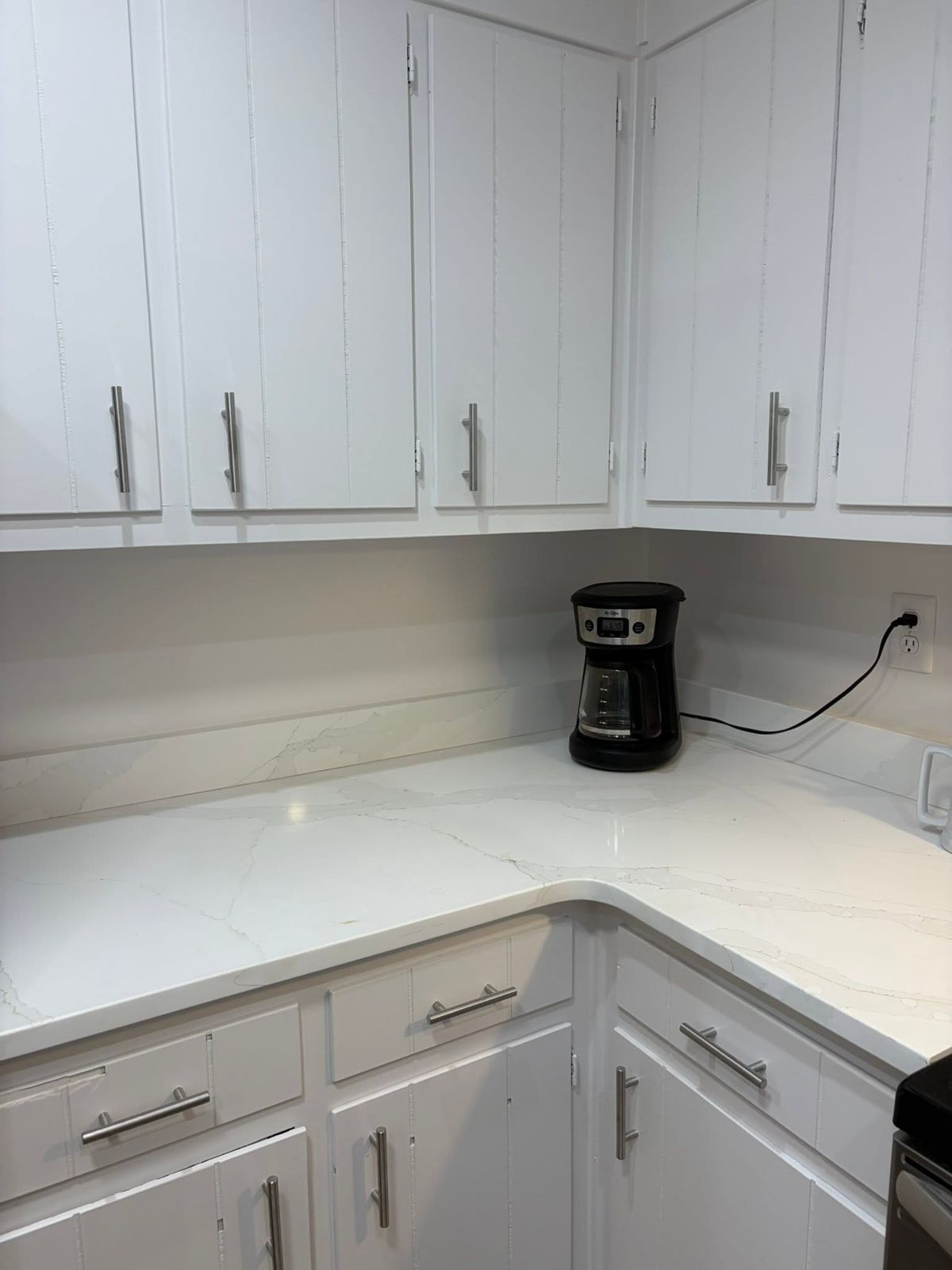 White cabinets and counters, Lilburn kitchen